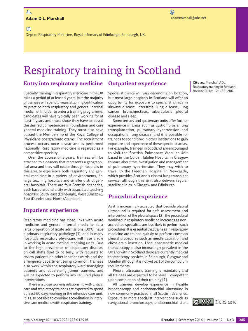 (PDF) Respiratory training in Scotland