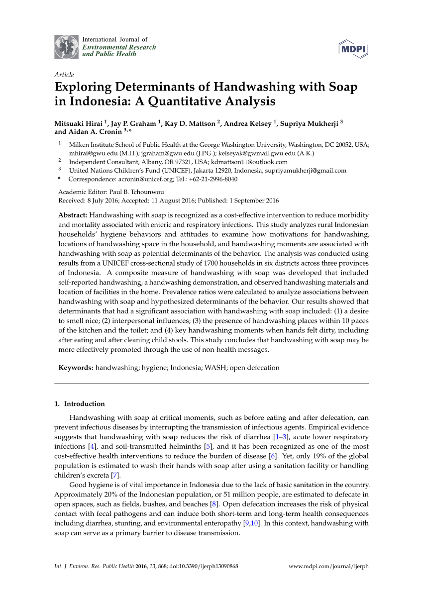 quantitative research study on hand hygiene