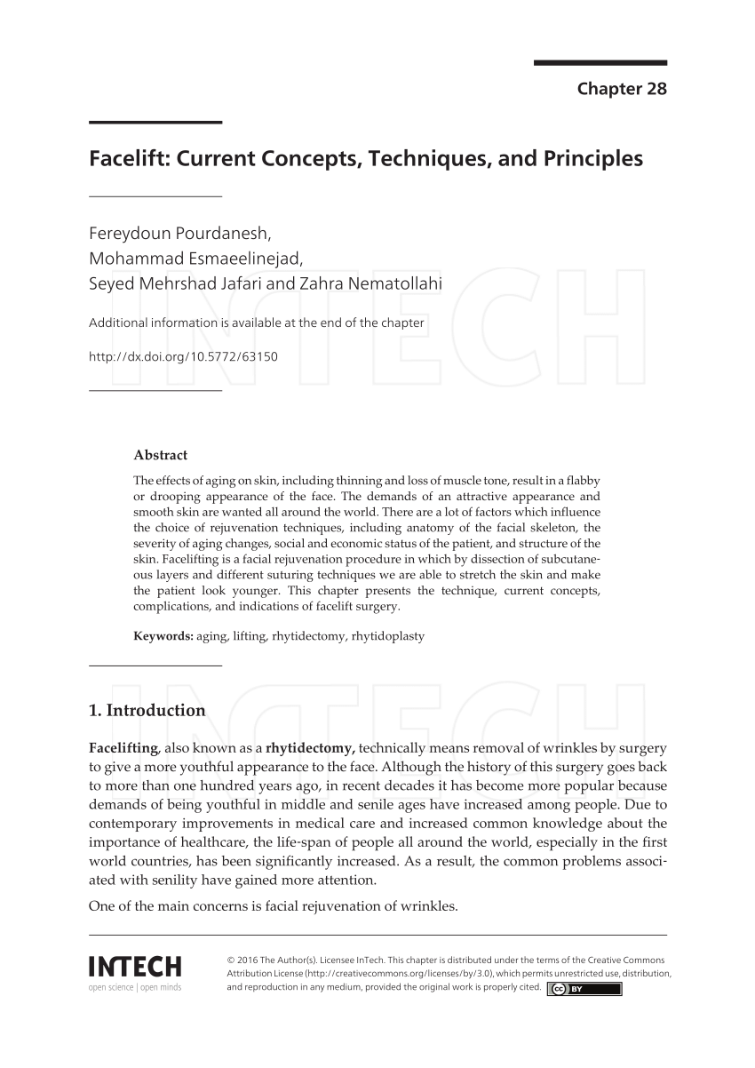 Pdf Facelift Current Concepts Techniques And Principles