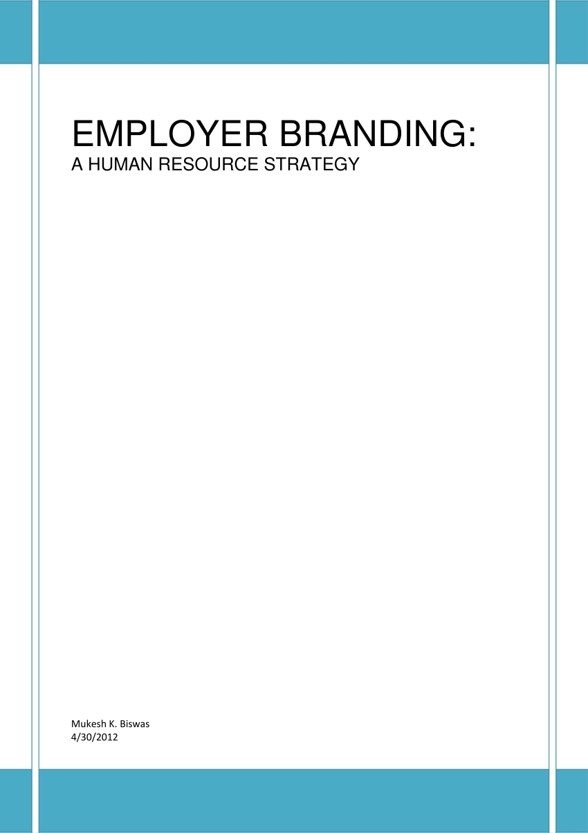 PDF Employer Branding A Human Resource Strategy