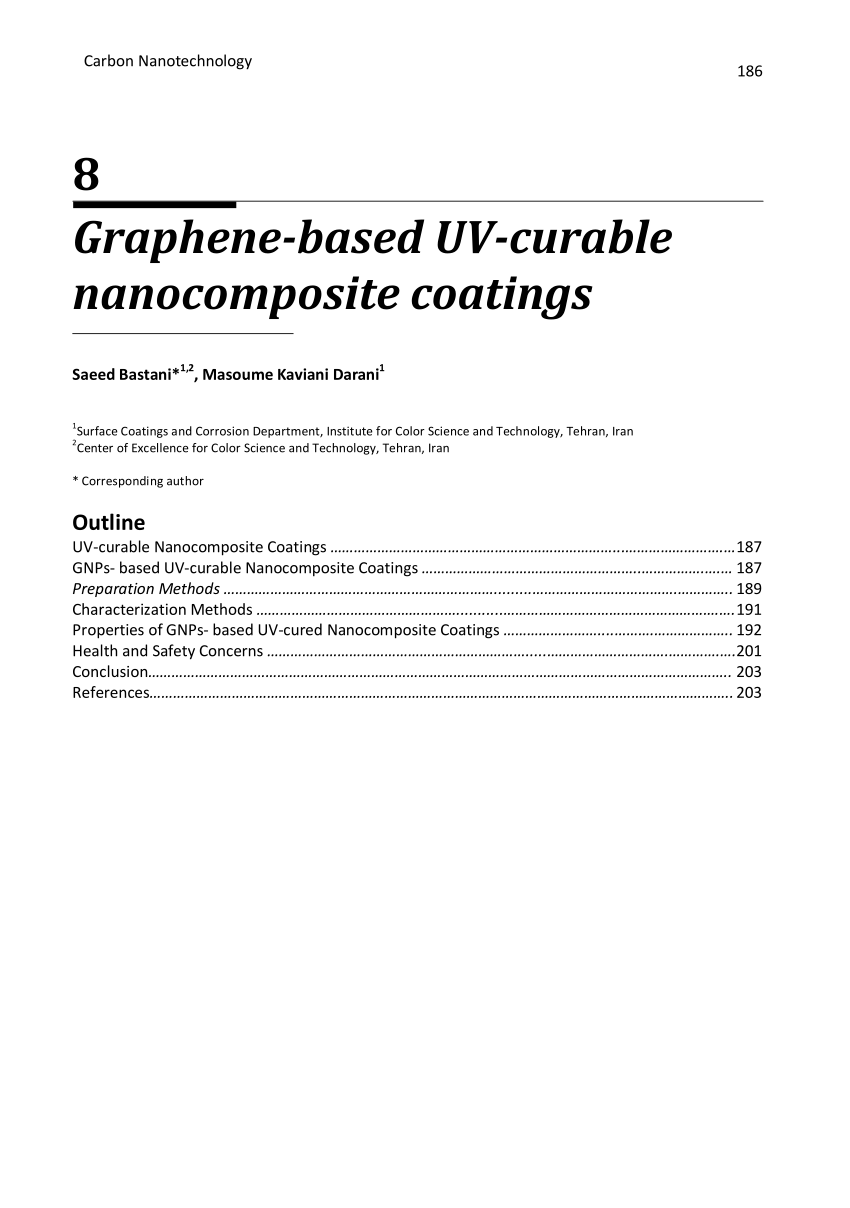 Pdf Graphene Based Uv Curable Nanocomposite Coatings
