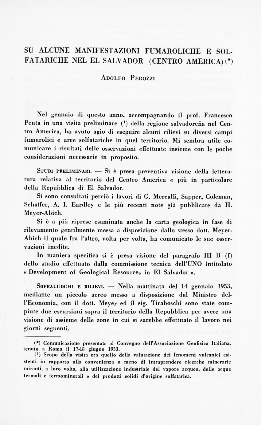 PDF) SU ALCUNE MANIFESTAZIONI FUMAROLICHE E SOLFATARICHE NEL EL SALVADOR  (CENTRO AMERICA)