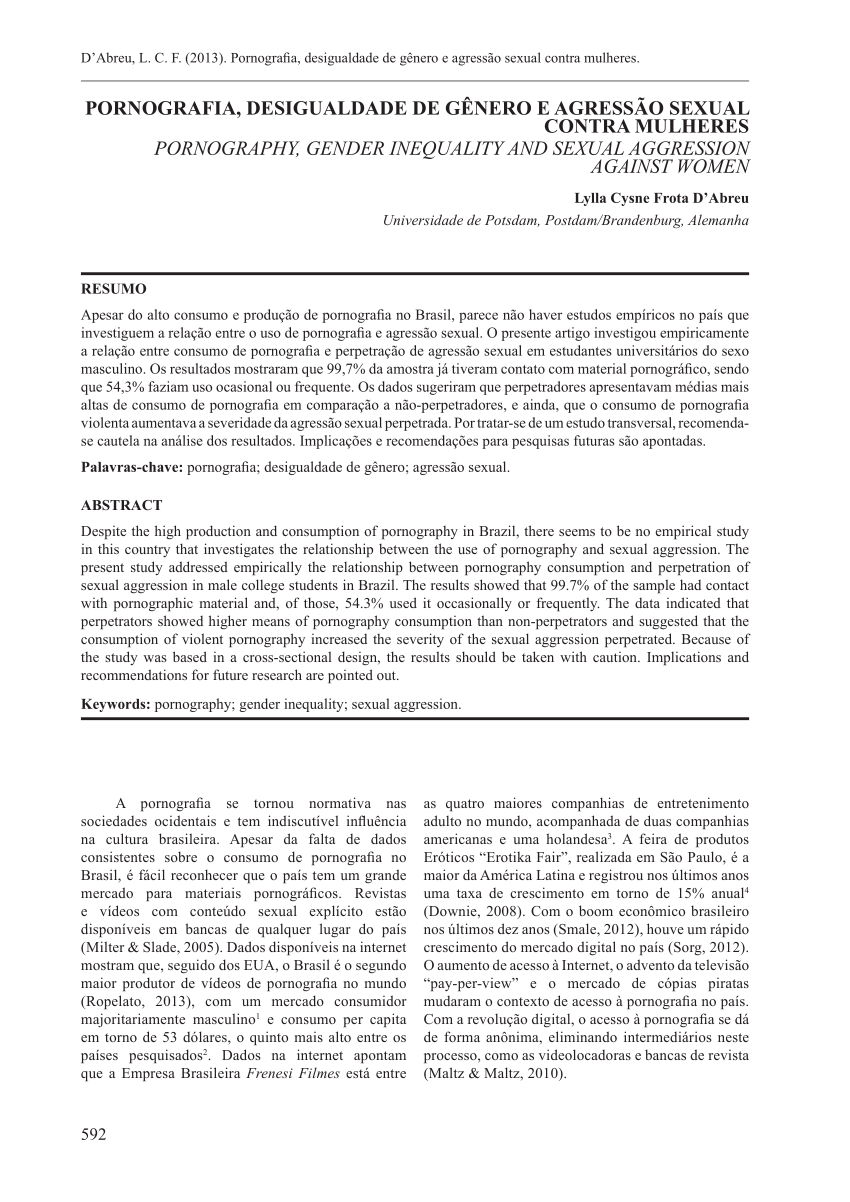 PDF) Pornografia, desigualdade de gÃªnero e agressÃ£o sexual contra ...