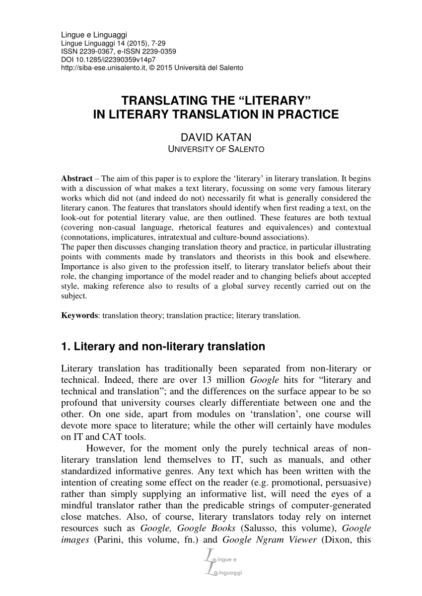literary translation research paper