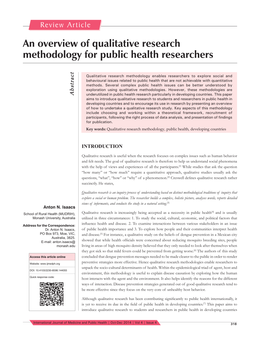 importance of qualitative research in public health