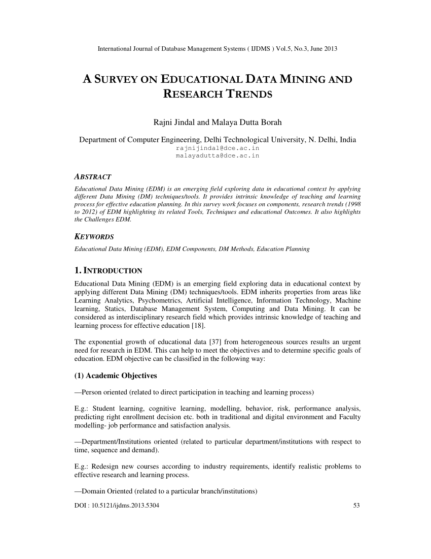 research papers in data mining