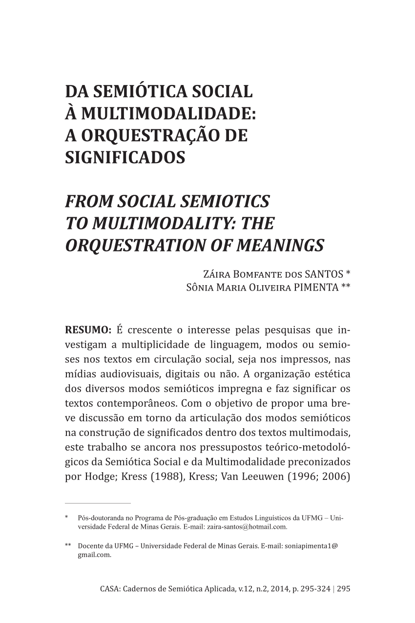 PDF) A produção semiótica de significados num espetáculo de estilo:  linguagens culturais e criativas