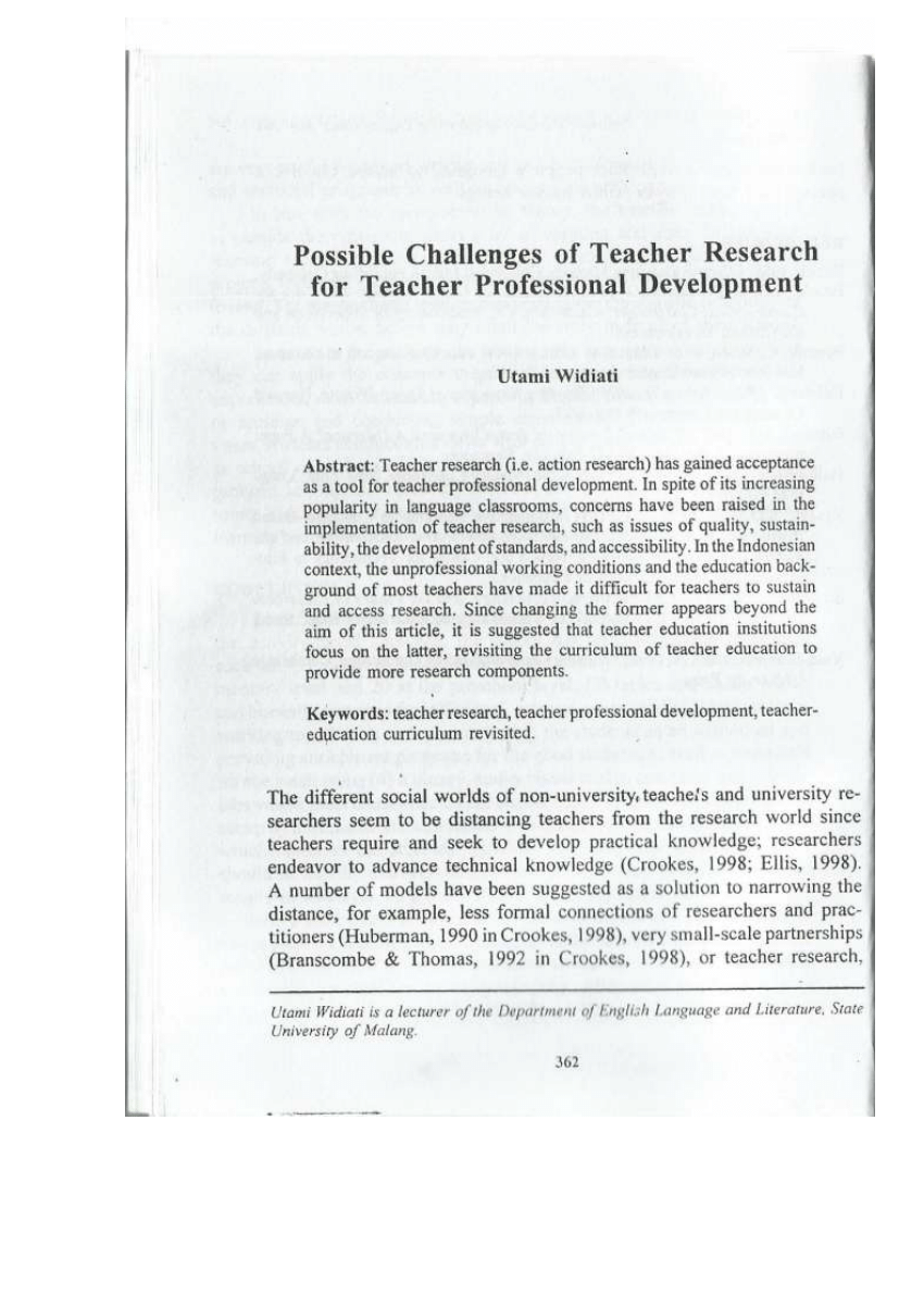 research on teachers development