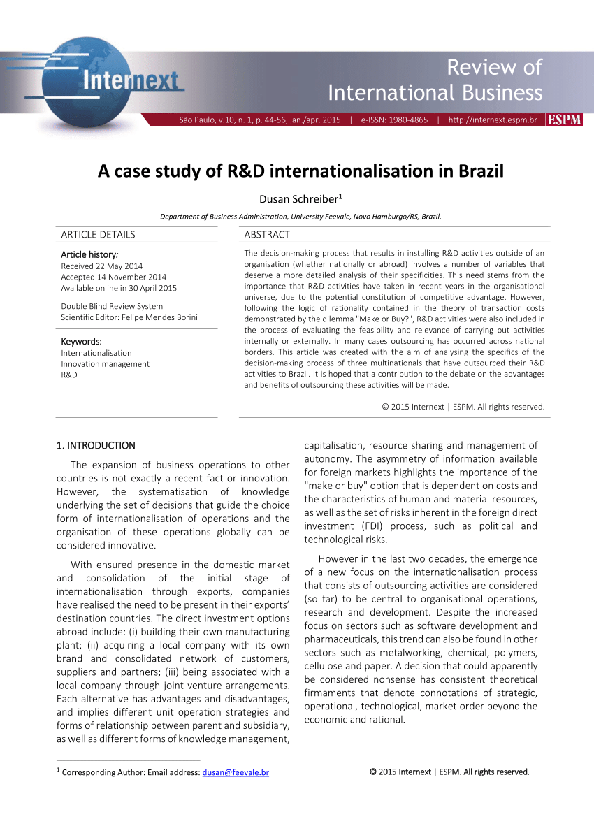 Some highlights from the recent article about the  business in  Brazil