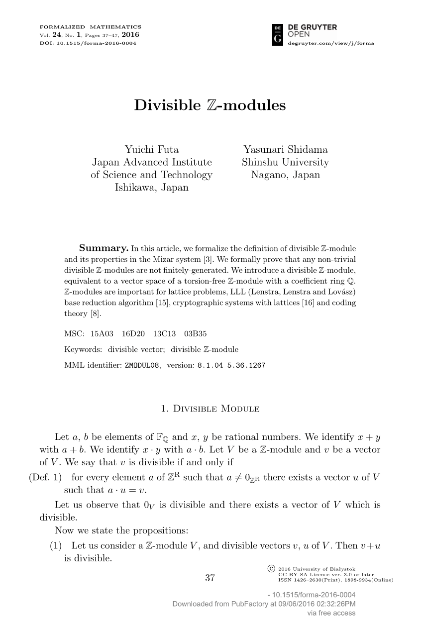 (PDF) Divisible ℤmodules