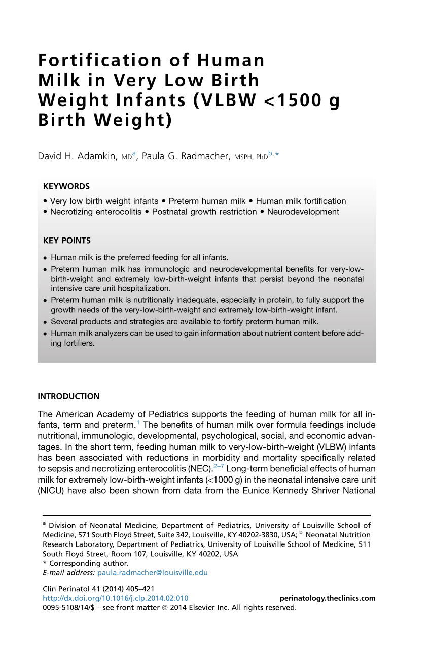 Effect of human milk-based fortification in extremely preterm