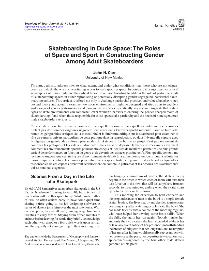 PDF) Skateboarding in Dude Space The Roles of Space and Sport in Constructing Gender Among Adult Skateboarders photo photo