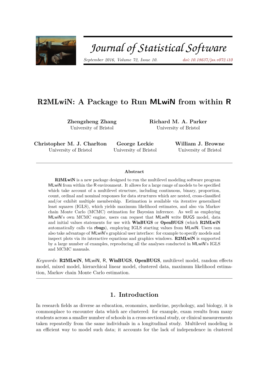 PDF) R2MLwiN: A package to run MLwiN from within R