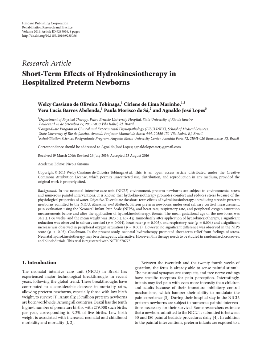 (PDF) Short-Term Effects of Hydrokinesiotherapy in Hospitalized