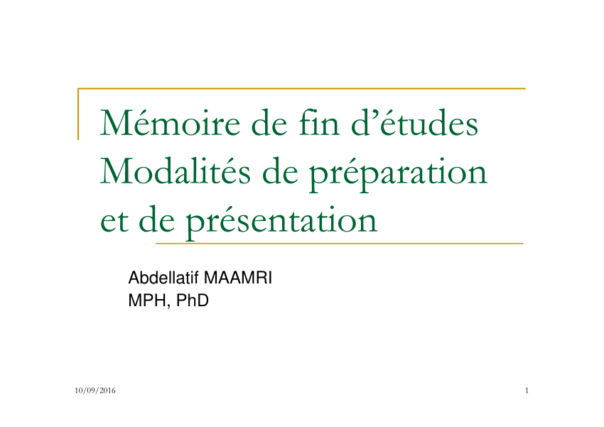 Pdf Memoire De Fin D Etude