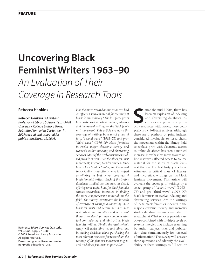 feminist writers research paper