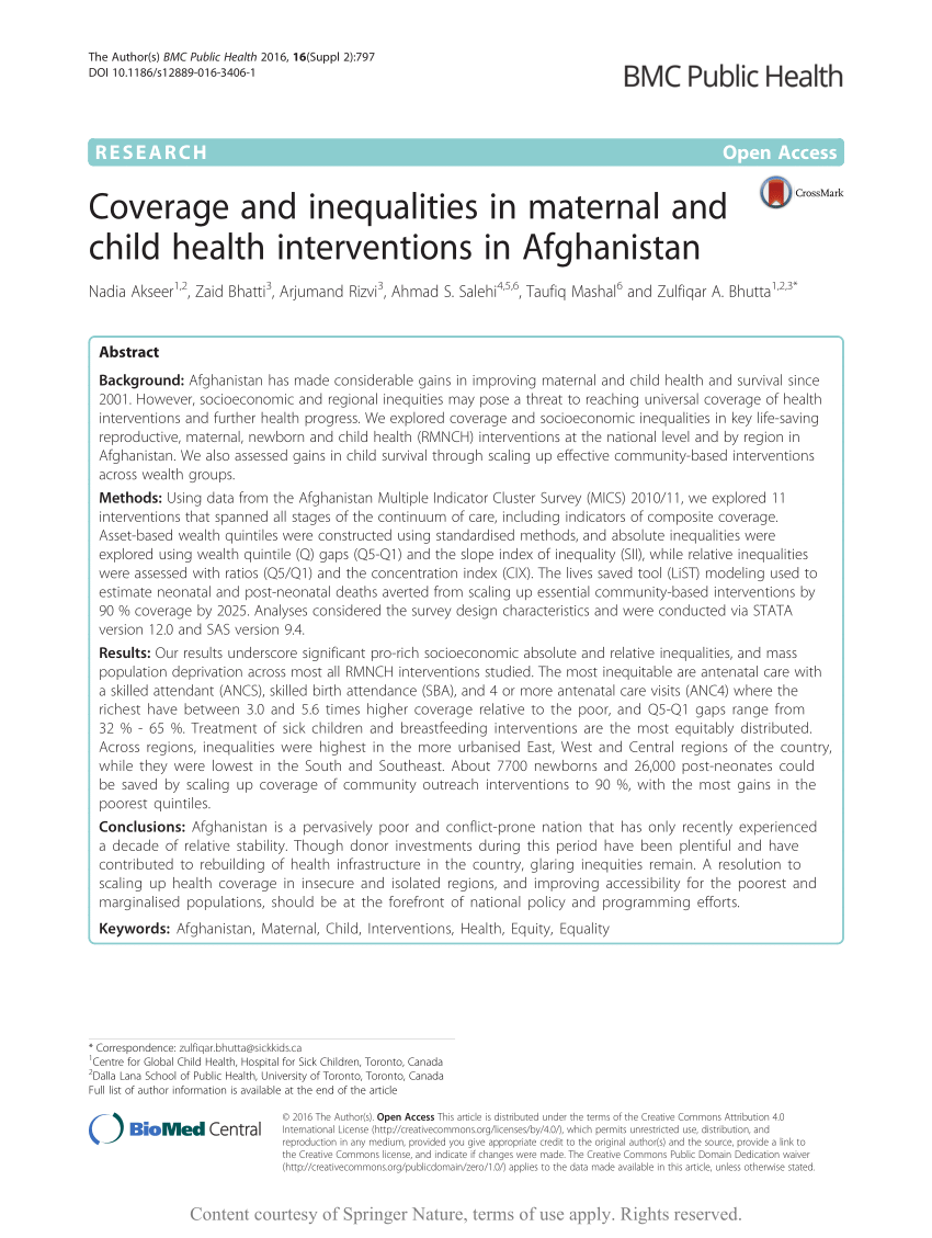 PDF) Maternal and child health care: adequacy index in public