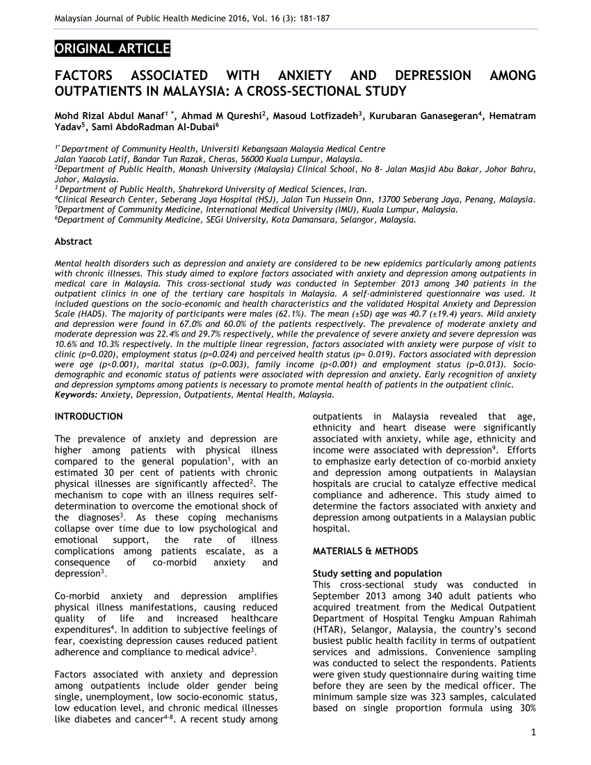 depression among students in malaysia