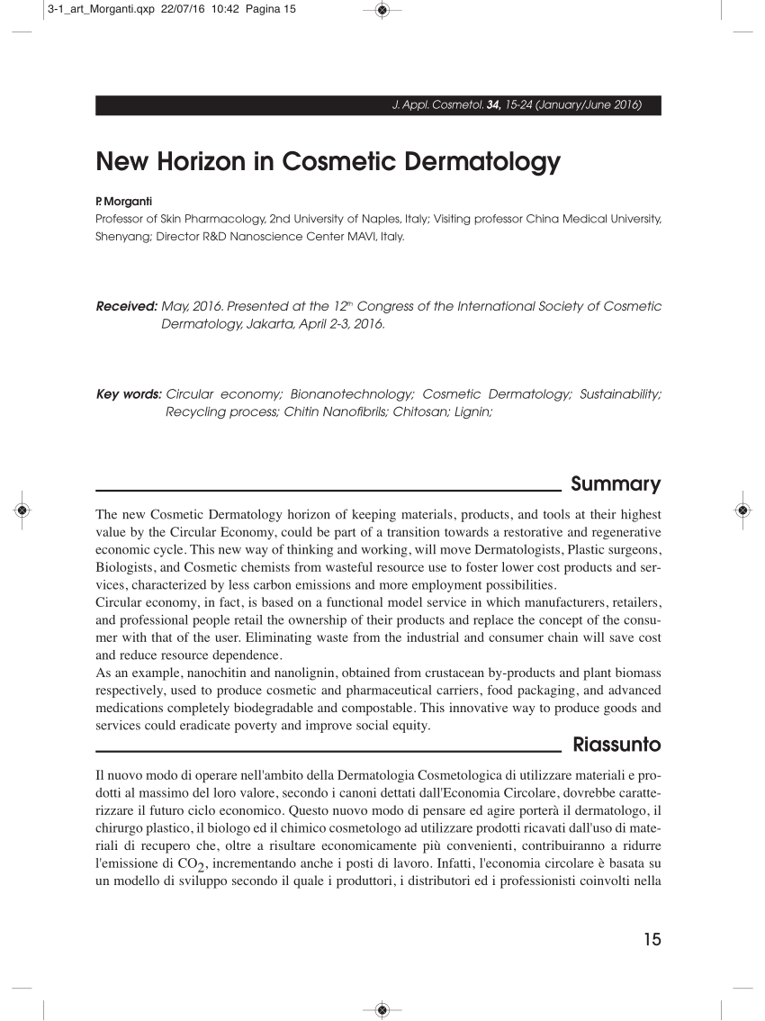 (PDF) New Horizon in Cosmetic Dermatology