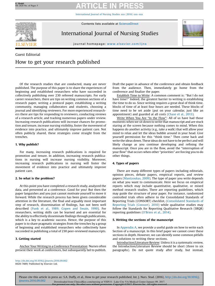 article published in research general are