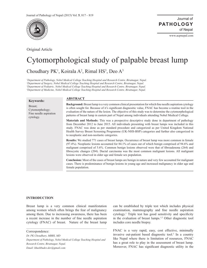 Breast Lesions, Resources, Dept. of Laboratory Medicine & Pathology