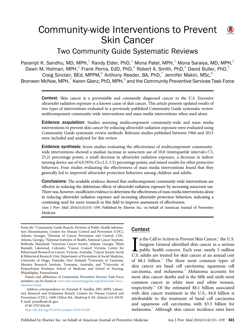 Radiation Studies: CDC - Ultraviolet Radiation