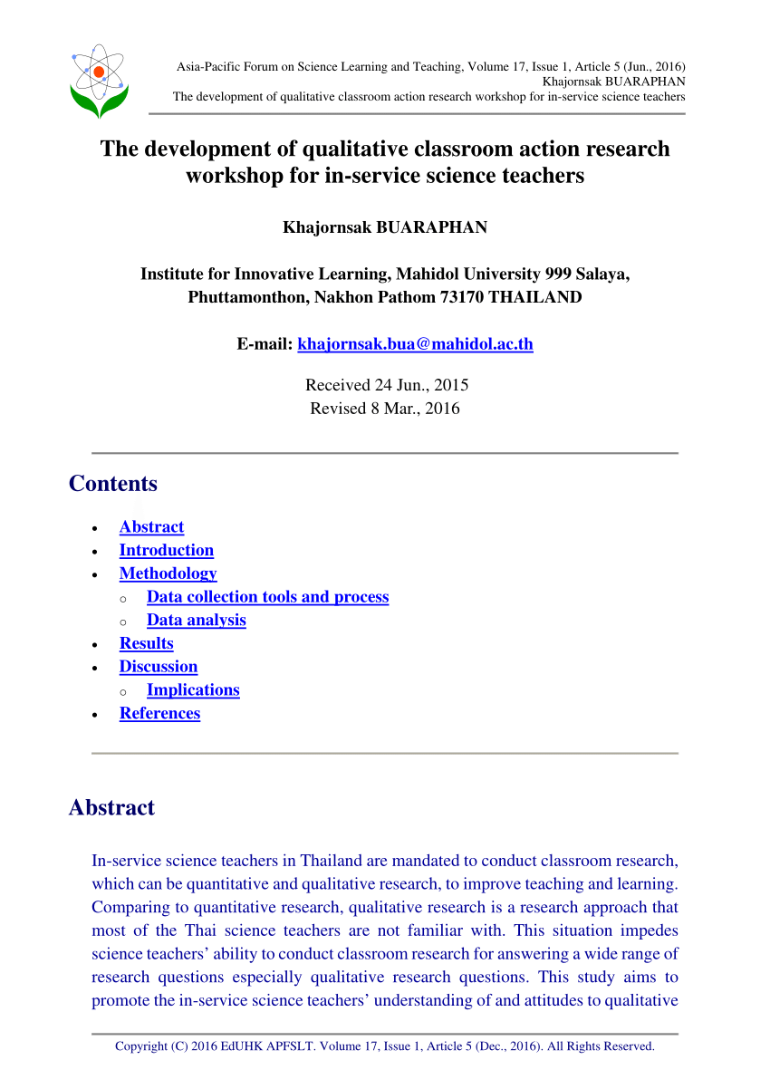 classroom action research thesis pdf