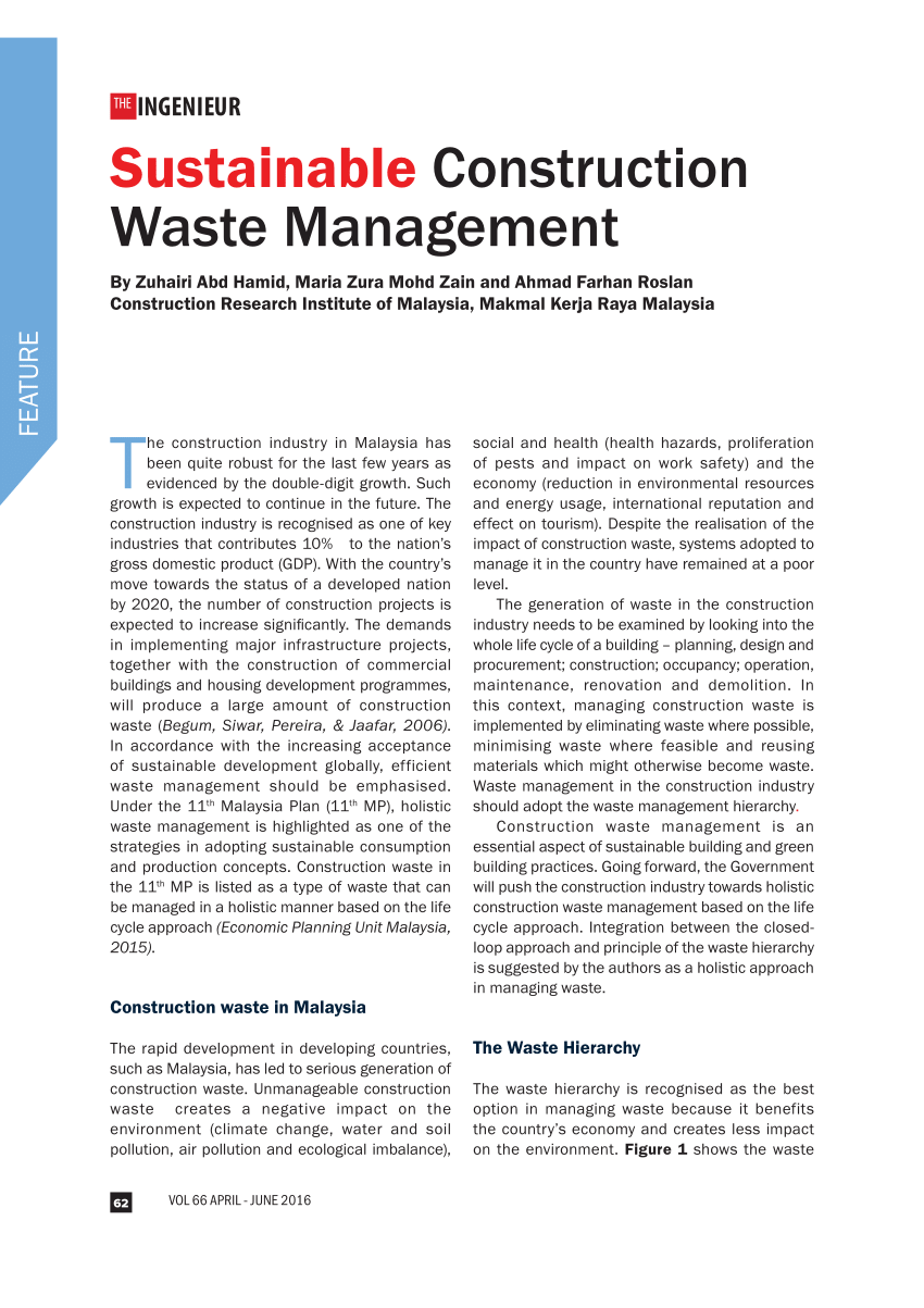 (PDF) Sustainable Construction Waste Management