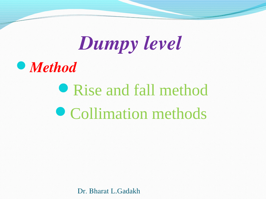 Pdf Dumpy Level Methods Rise And Fall Collimation Methods