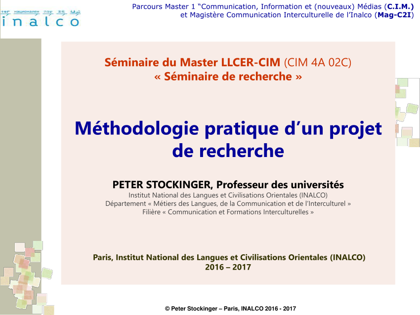 (PDF) Méthodologie pour définir et conduire un projet de recherche