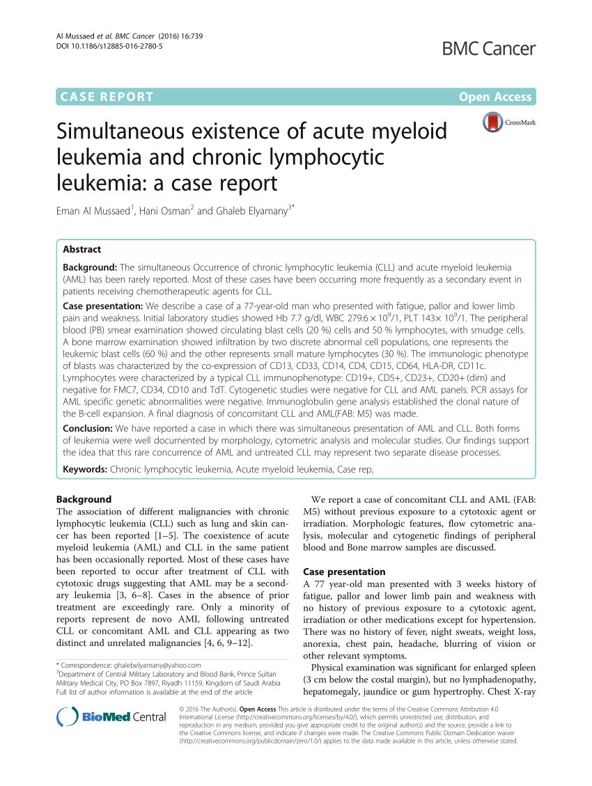 case study for acute myeloid leukemia