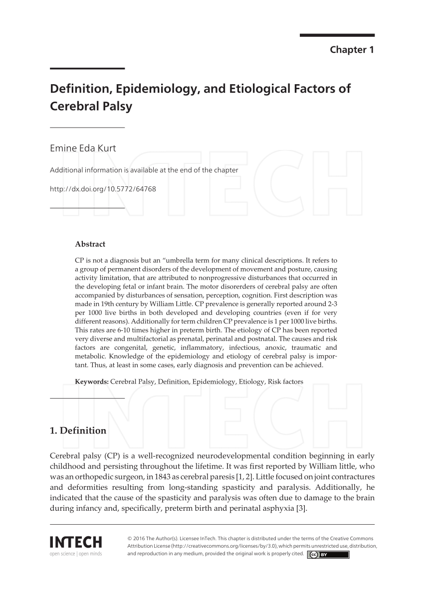 Pdf Definition Epidemiology And Etiological Factors Of Cerebral Palsy