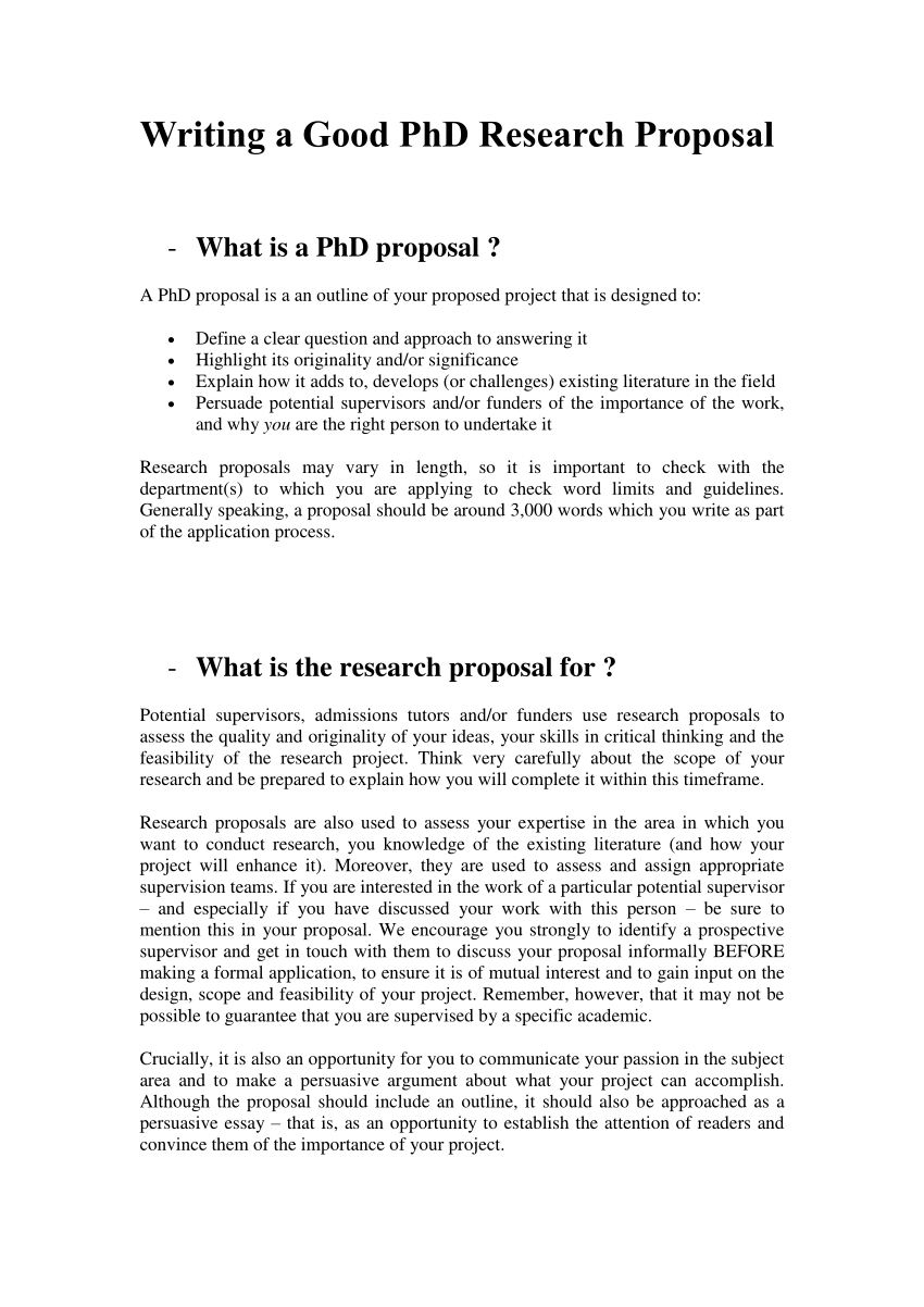 PDF) Writing a Good PhD Research Proposal