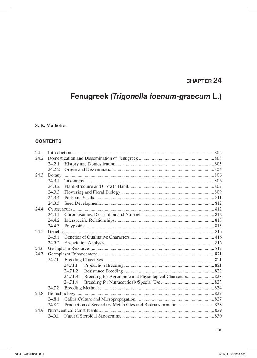 PDF) Fenugreek (Trigonella foenum-graecum L.)