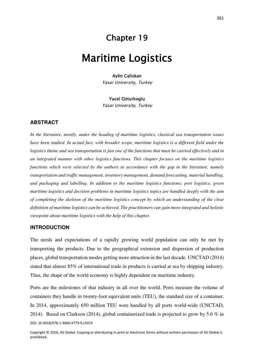 research paper about logistics