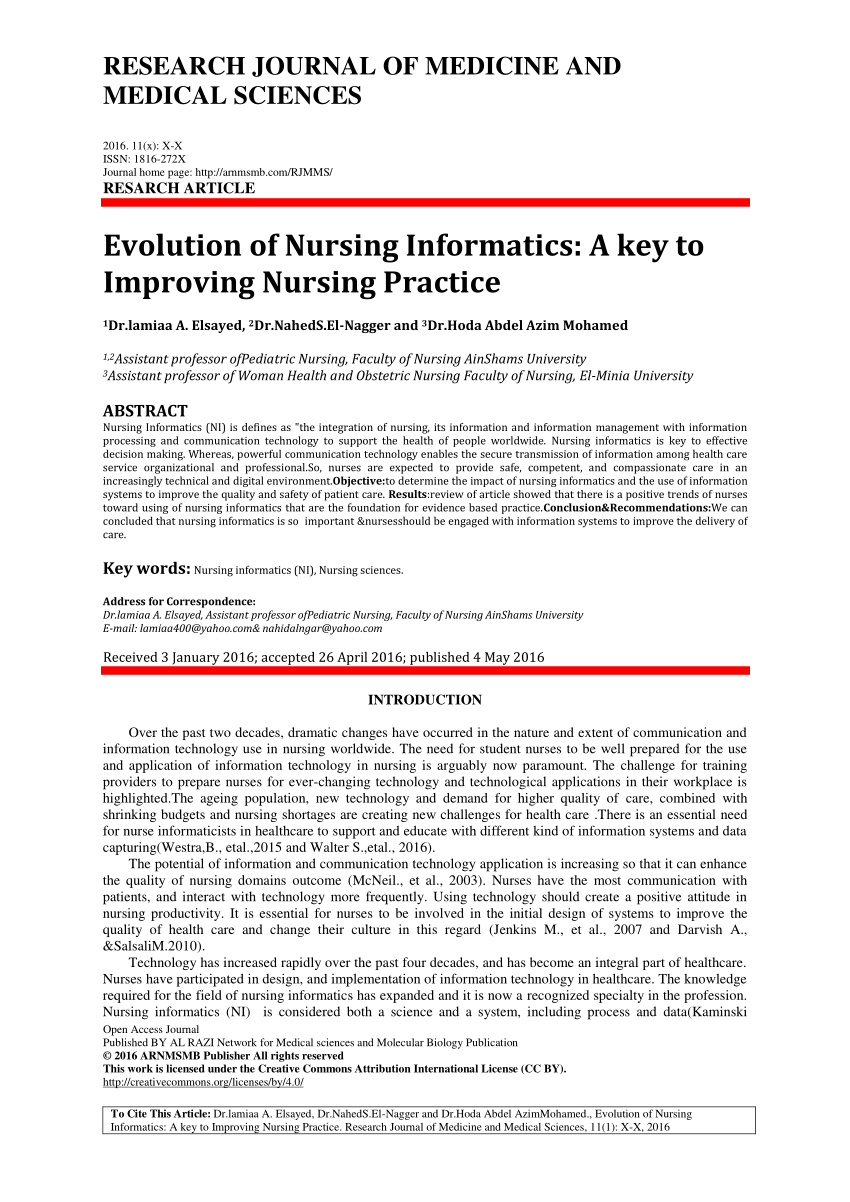 essay about nursing informatics