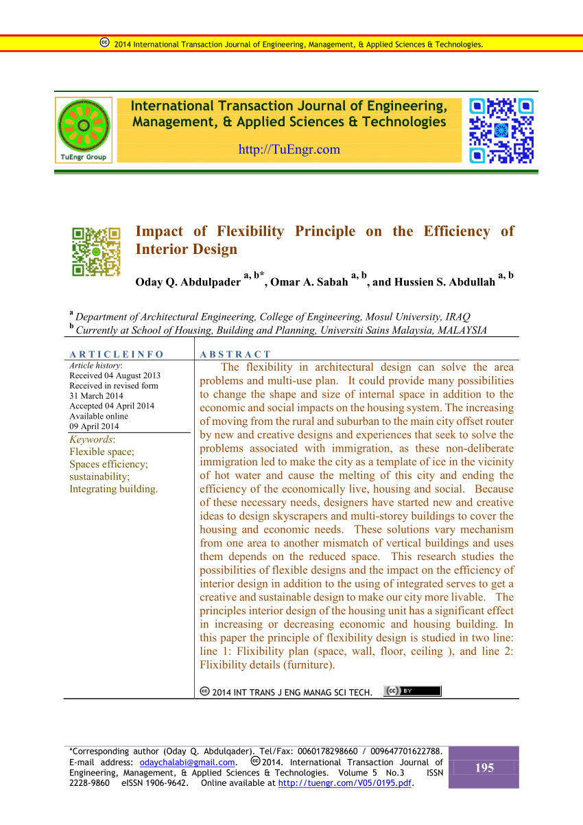 Pdf Impact Of Flexibility Principle On The Efficiency Of