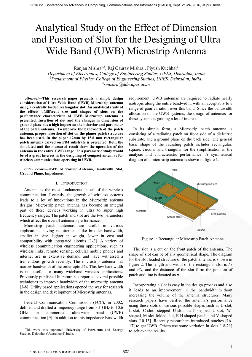 Effect Of Slots On Microstrip Antenna