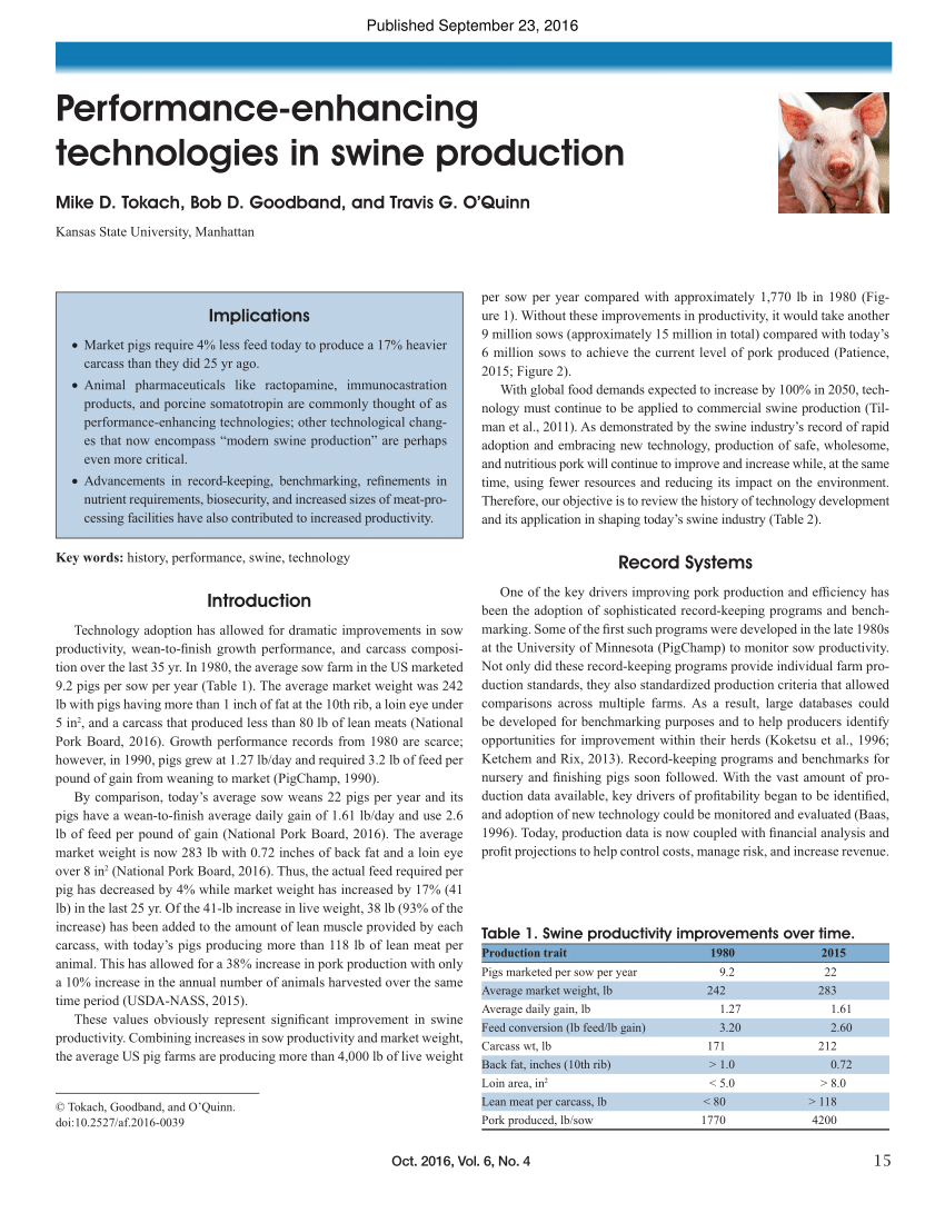 research paper about swine production