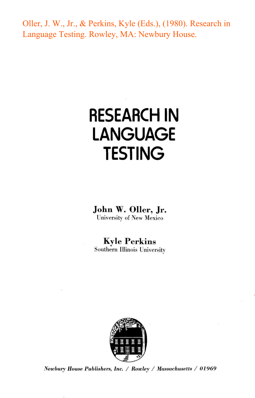 thesis about language testing