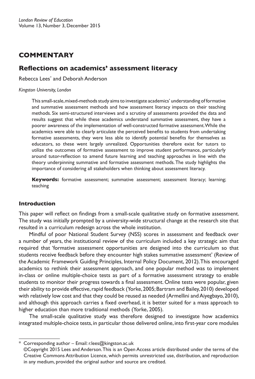 essay about educational assessment