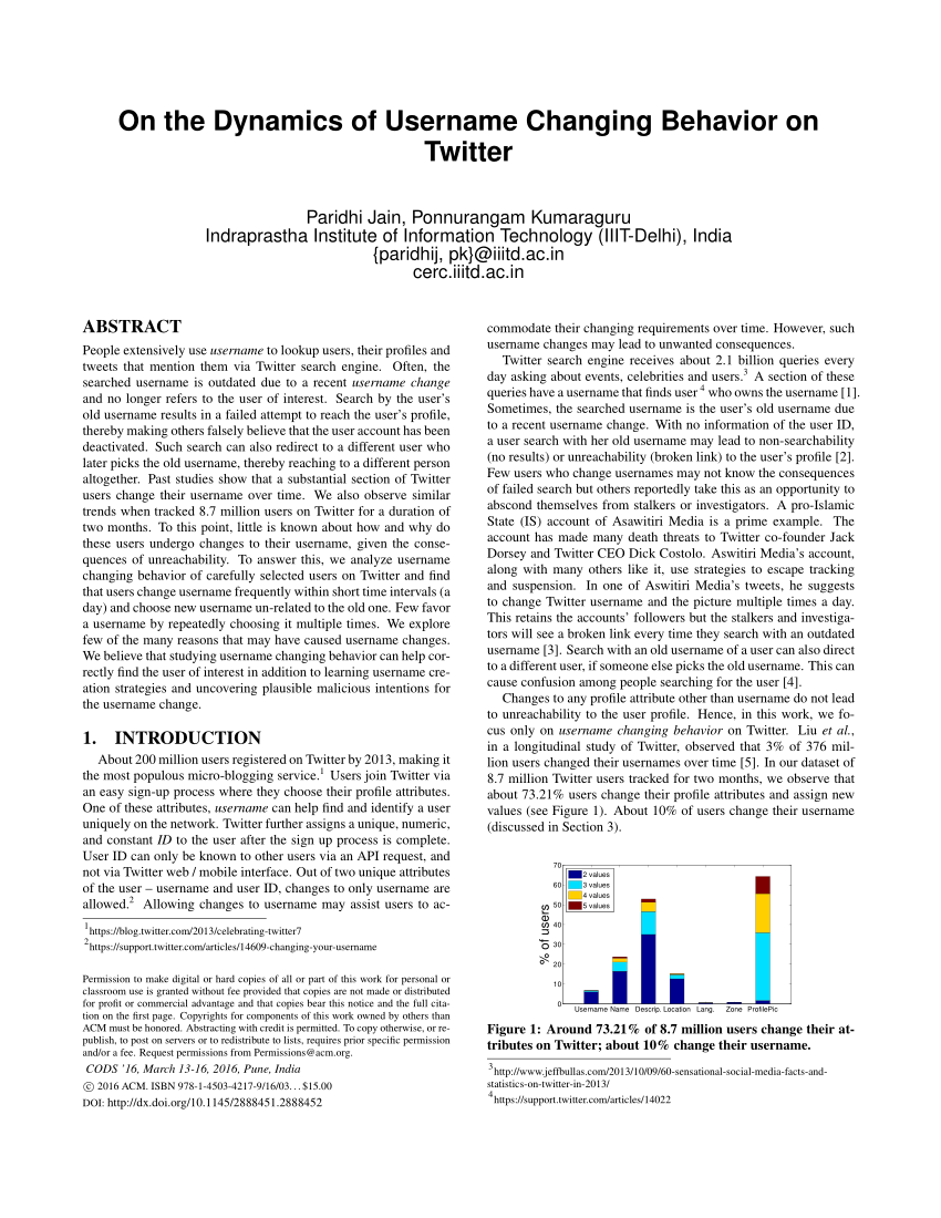 Pdf On The Dynamics Of Username Changing Behavior On Twitter - can you take usernames from inactive users roblox