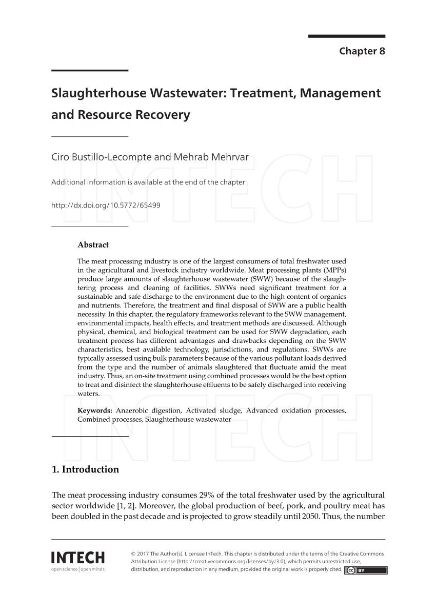 PDF Slaughterhouse Wastewater Treatment Management and