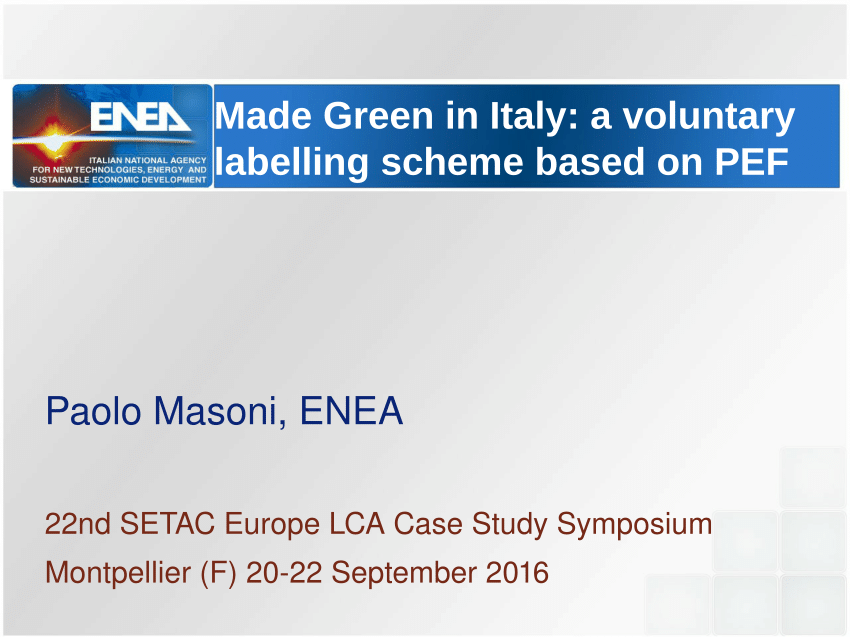 The Made Green in Italy National Scheme