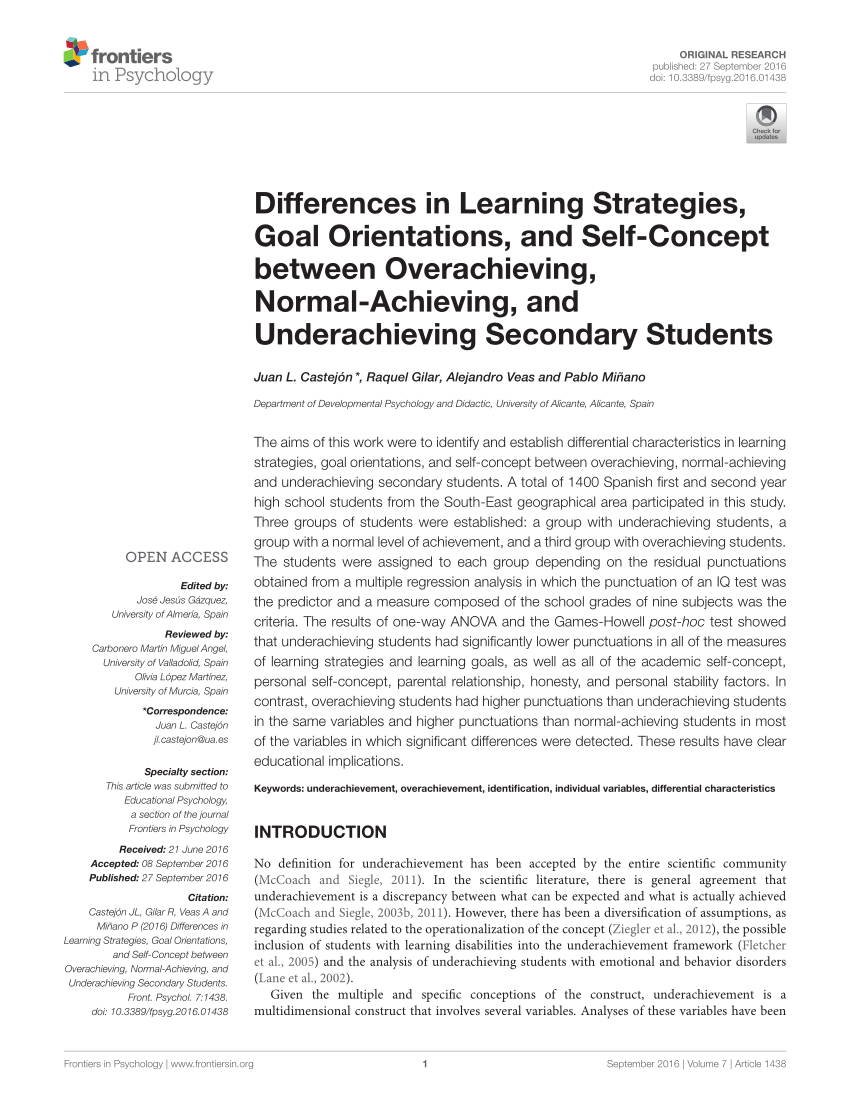 PDF) Differences in Learning Strategies, Goal Orientations, and ...