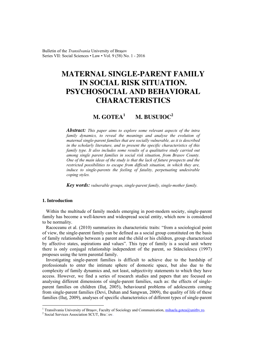 single parent qualitative research paper pdf