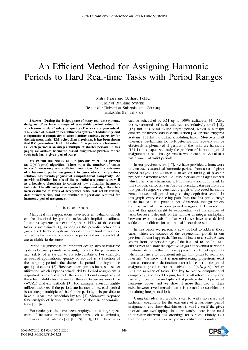 Pdf An Efficient Method For Assigning Harmonic Periods To