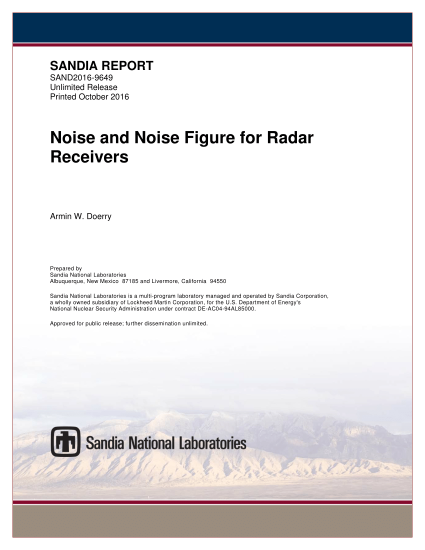 Pdf Noise And Noise Figure For Radar Receivers