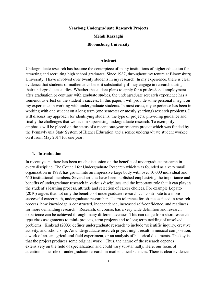 the management of a student research project pdf