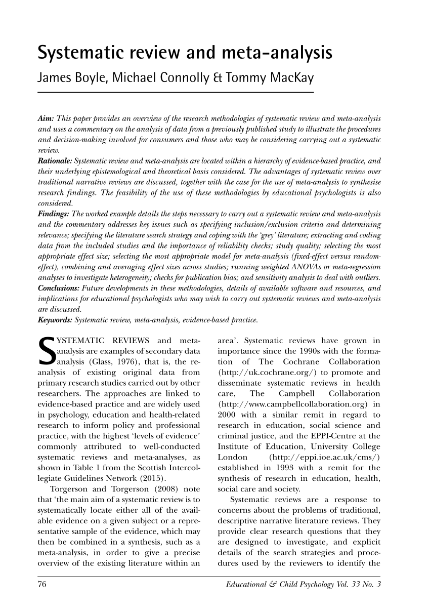 Systematic Review Vs Meta Analysis ToolboladerX